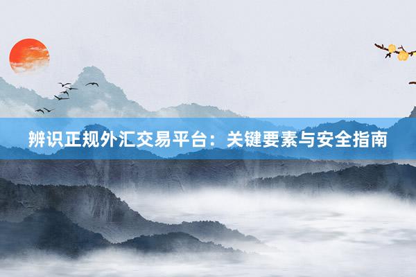 辨识正规外汇交易平台：关键要素与安全指南