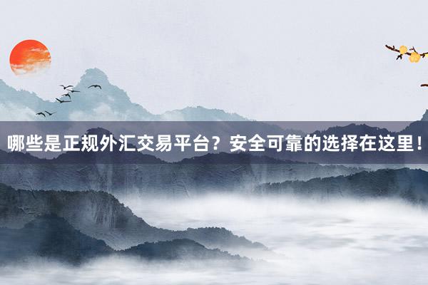 哪些是正规外汇交易平台？安全可靠的选择在这里！