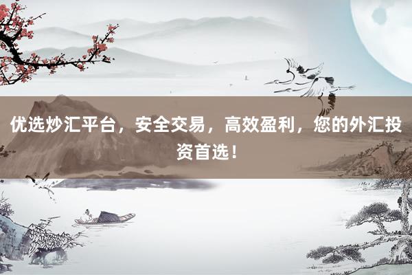 优选炒汇平台，安全交易，高效盈利，您的外汇投资首选！