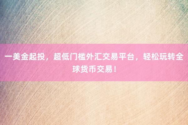 一美金起投，超低门槛外汇交易平台，轻松玩转全球货币交易！