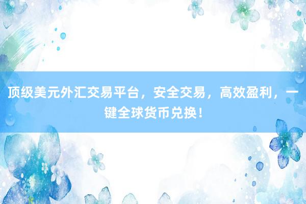 顶级美元外汇交易平台，安全交易，高效盈利，一键全球货币兑换！