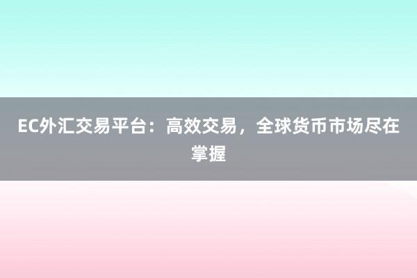 EC外汇交易平台：高效交易，全球货币市场尽在掌握