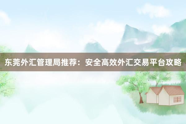 东莞外汇管理局推荐：安全高效外汇交易平台攻略